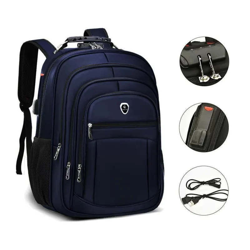 Mochila Escolar Grande Executiva Espaço Para Notebook Anti Furto Trava Com Senha