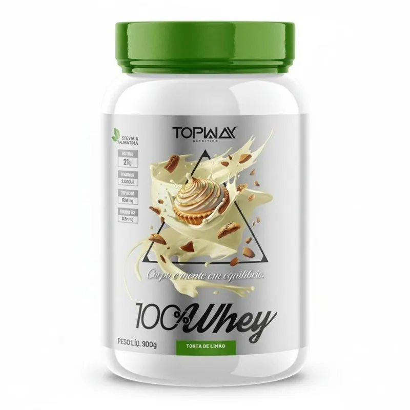 Suplemento Whey Protein 100% Concentrado Pote 900G Topway