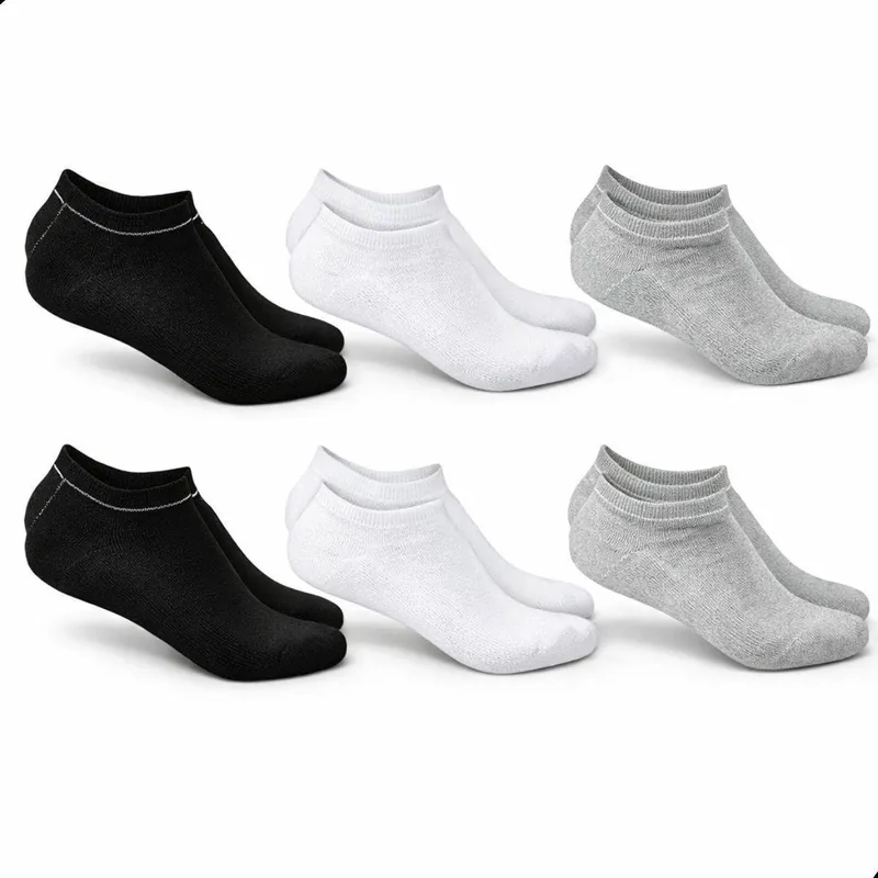 Kit 6 Pares de Meias Sapatilha Adulto Alta Qualidade