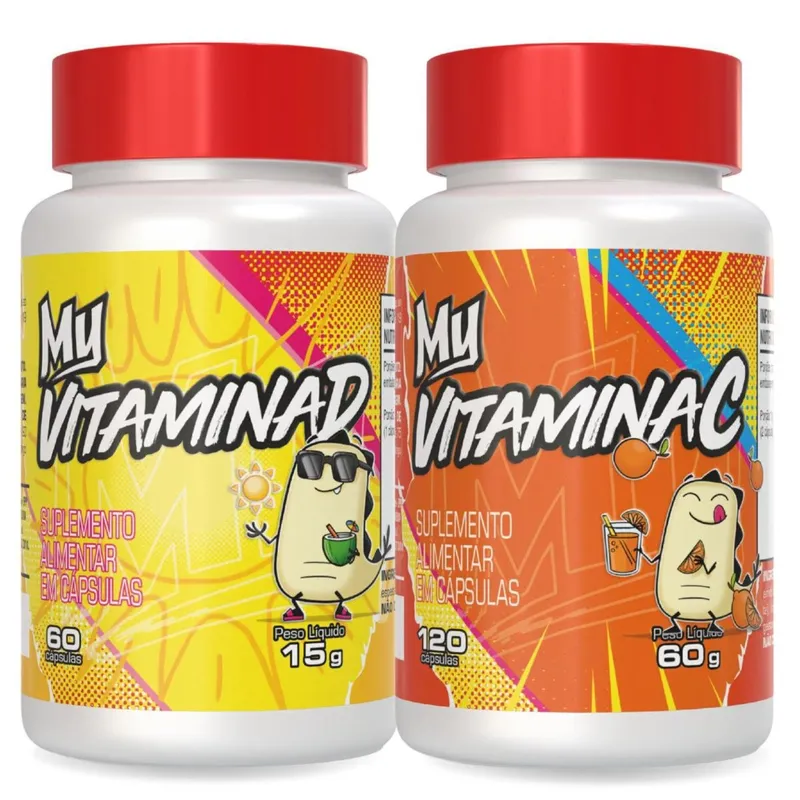 Kit Vitamina C 120 Cápsulas e Vitamina D 60 Cápsulas – My Suplementos