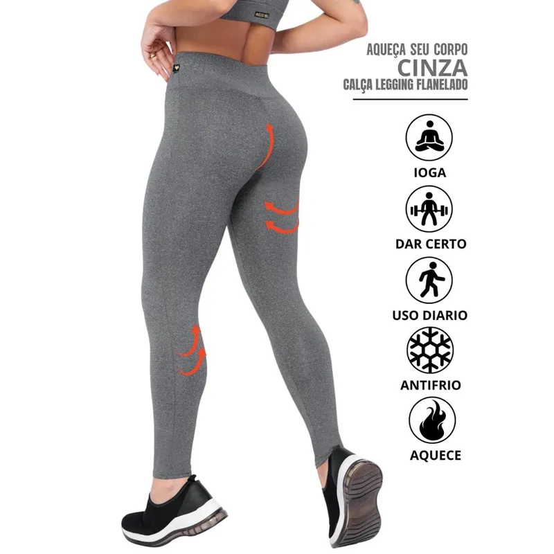 Calça Legging Flanelada Termica Antifrio - Tecido Suplex Pronta Entrega