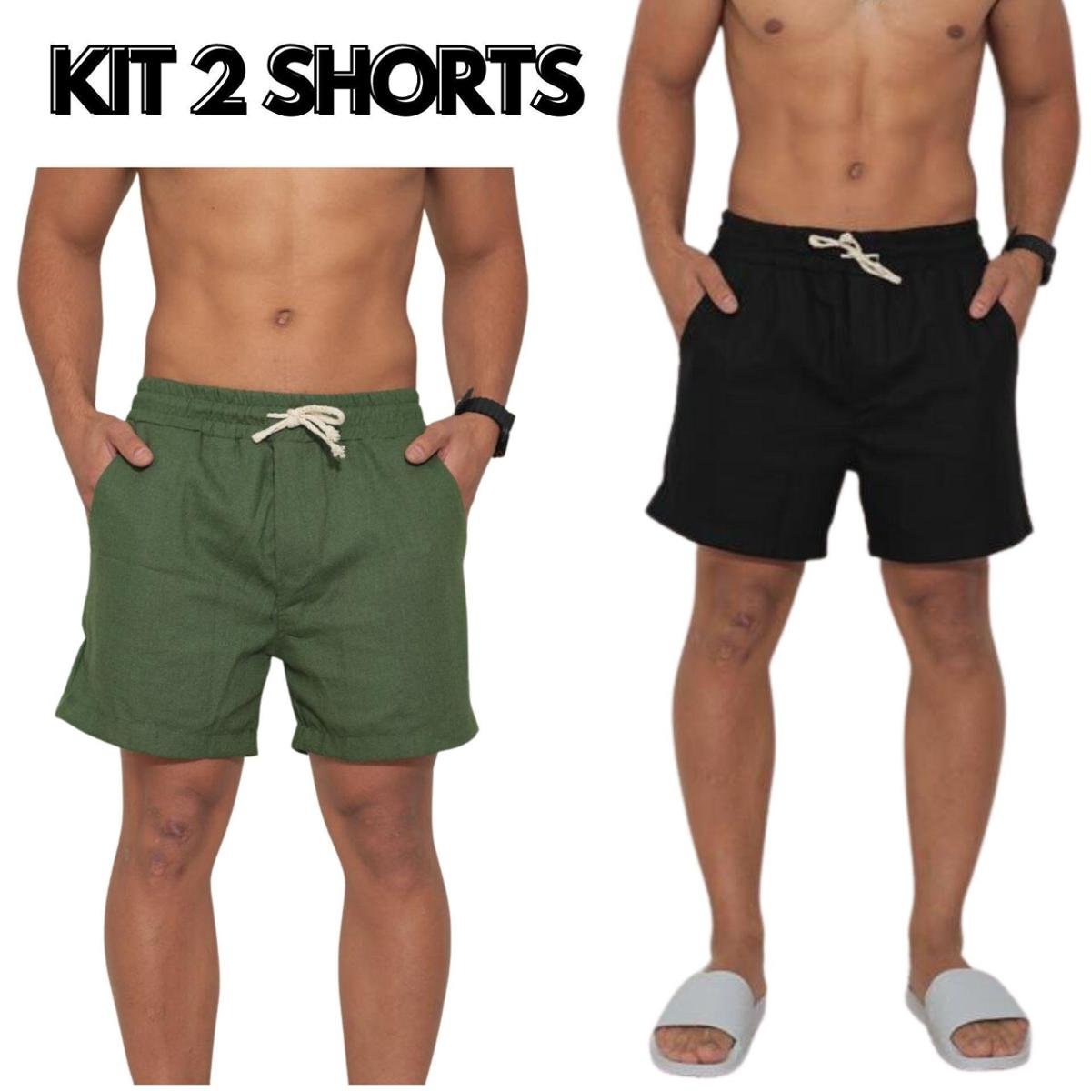 Short linho Conexão Kit 2 und