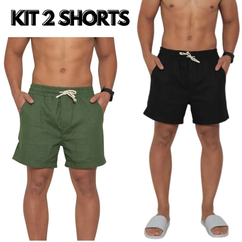 Short linho Conexão Kit 2 und