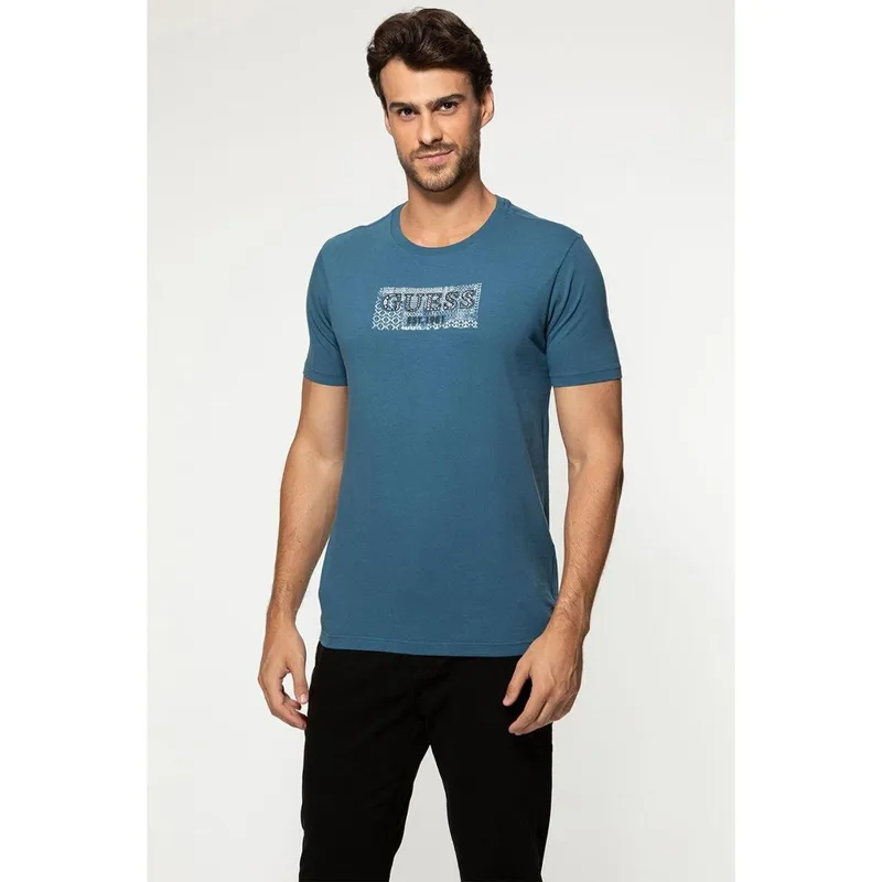 Camiseta Silk Asteca Azul Petróleo