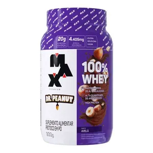 Whey Protein 100% Max Titanium Dr. Peanut Sabor Avelã 900g Pó