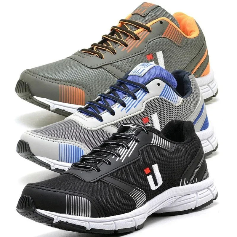 Kit Ousy Moda Tênis Esportivo 3 Pares Básico Academia Masculino