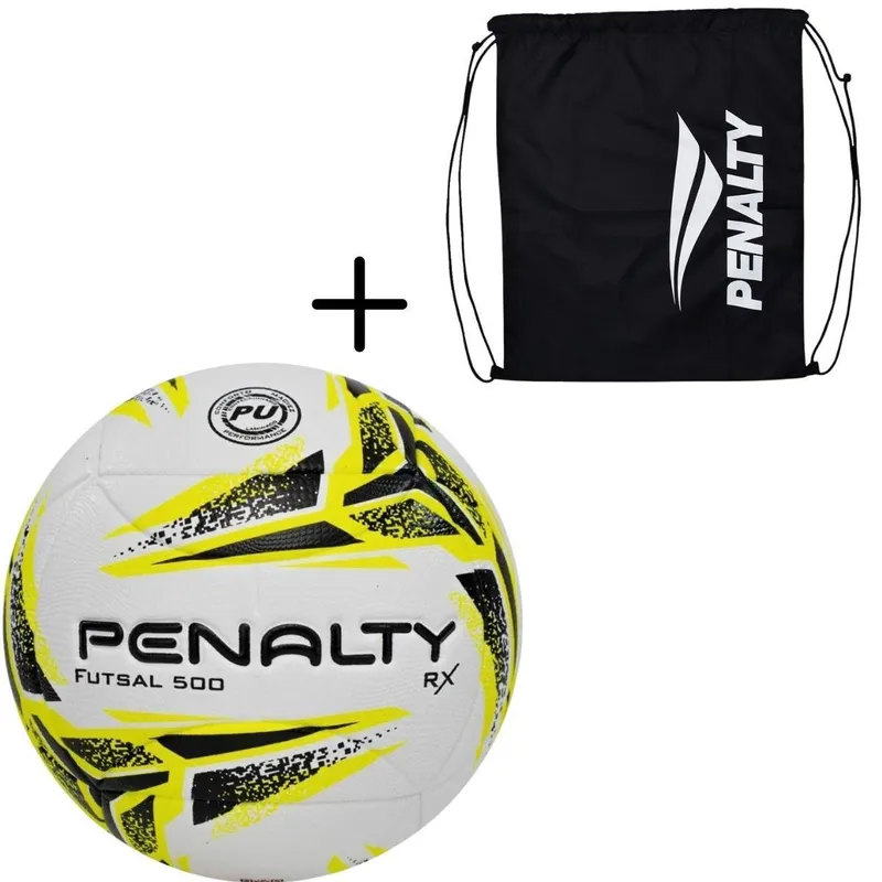 Kit 01 Bola De Futsal Penalty RX 500 XXIII 2023+1 Bolsa,Sacola Penalty De Ginastica Academia Gym Bag