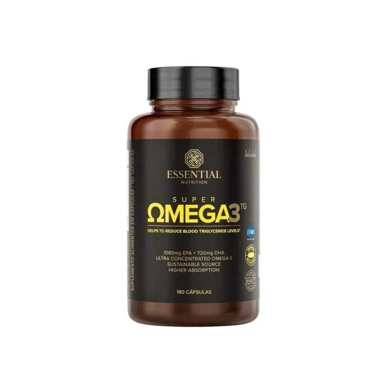 SUPER ÔMEGA3 TG 180 CÁPSULAS ESSENTIAL NUTRITION CÉREBRO E MEMÓRIA
