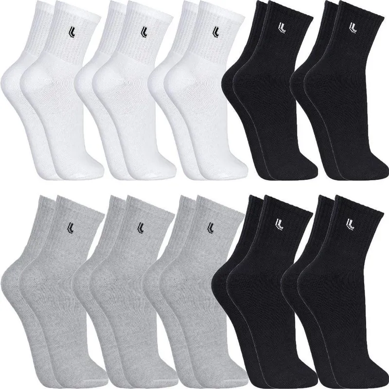 Kit 10 Pares Meias Lupo Cano Médio Alto Meia Masculina Algodão Original 3245