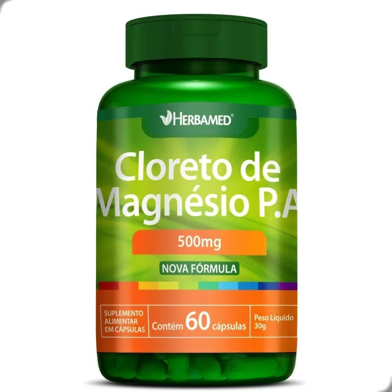 Cloreto de Magnesio P.A. 500mg 60 Capsulas Herbamed