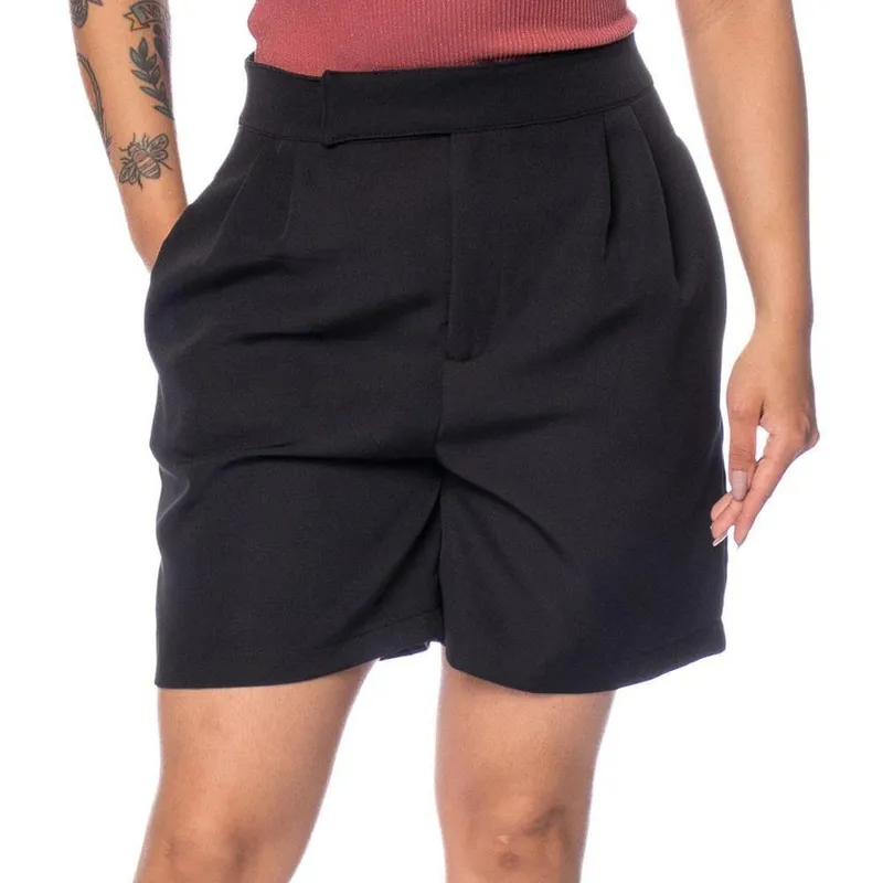 Short Feminino Endless Reto Cintura Alta Preto