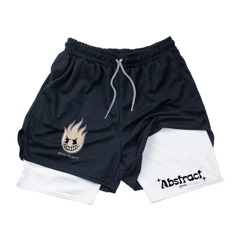 Short Bermuda 2 Em 1 Masculino Espotivo‎ Logo Abstract Mode Style Fire