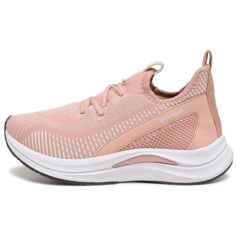 Tenis Feminino Esportivo Nylon Respiravel Running Corrida Caminhada Solado Alto Cadarço Leve Macio