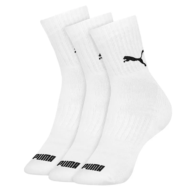 Meia Cano Médio Puma Esportiva Branco Kit 3 Pares