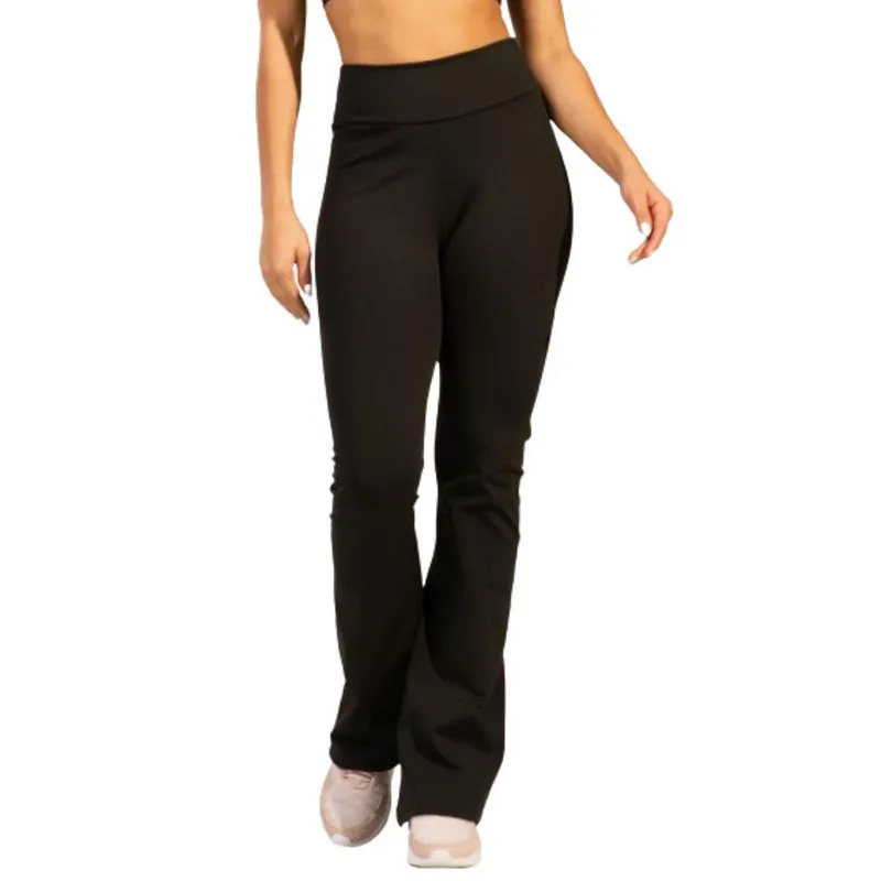 Calça Flare Peluciada Legging Bella Fiore Boca de Sino Bailarina Cintura e Cós Alto Moda Fitness