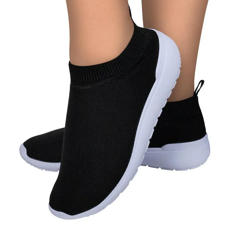 Tenis Meia Feminino Respiravel Elastico Liso Preto Hype Conforto