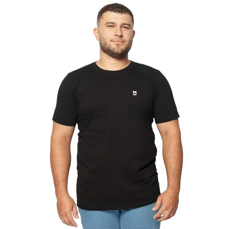 Camiseta Masculina Algodão Manga Curta Gola Redonda Casual
