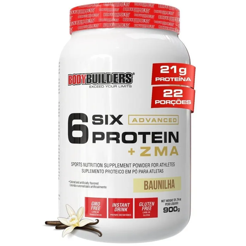 Whey Protein 6 Six Protein Advanced com ZMA 900g – Bodybuilders