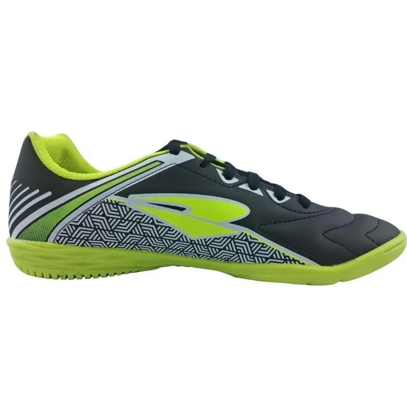 Chuteira Tênis Futsal Dray 306 Preto-Branco Limão Adulto Original Unissex