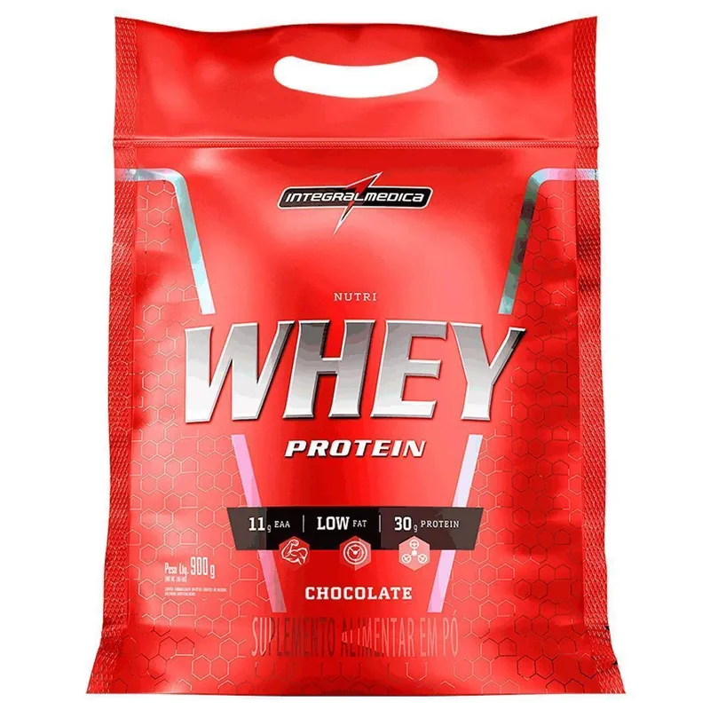 Suplemento em Pó Whey Protein Nutri Isolado Concentrado Chocolate 900g Refil - Integralmedica