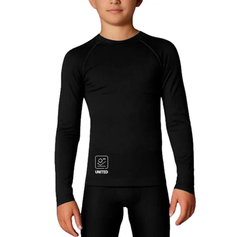 Camisa térmica United Infantil Proteção Solar FPU50 Manga Longa - Preto - 16