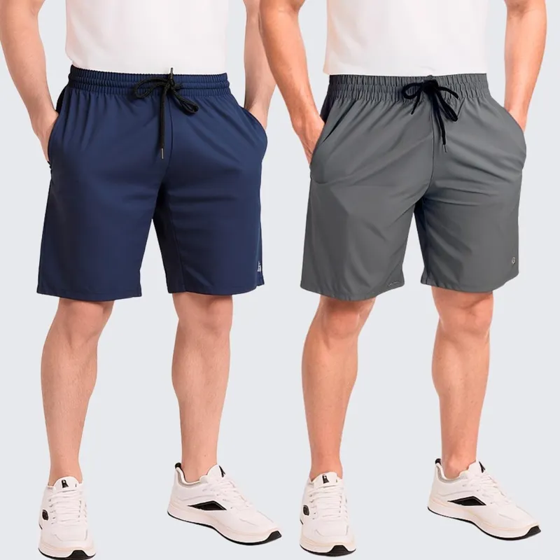 Kit 2 Bermuda Academia Tactel com Elastano Short Praia Treino Corrida