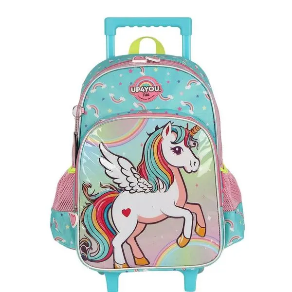 Mochila de Rodinhas Sem Alça Luxcel Up4You Unicórnio Verde Único