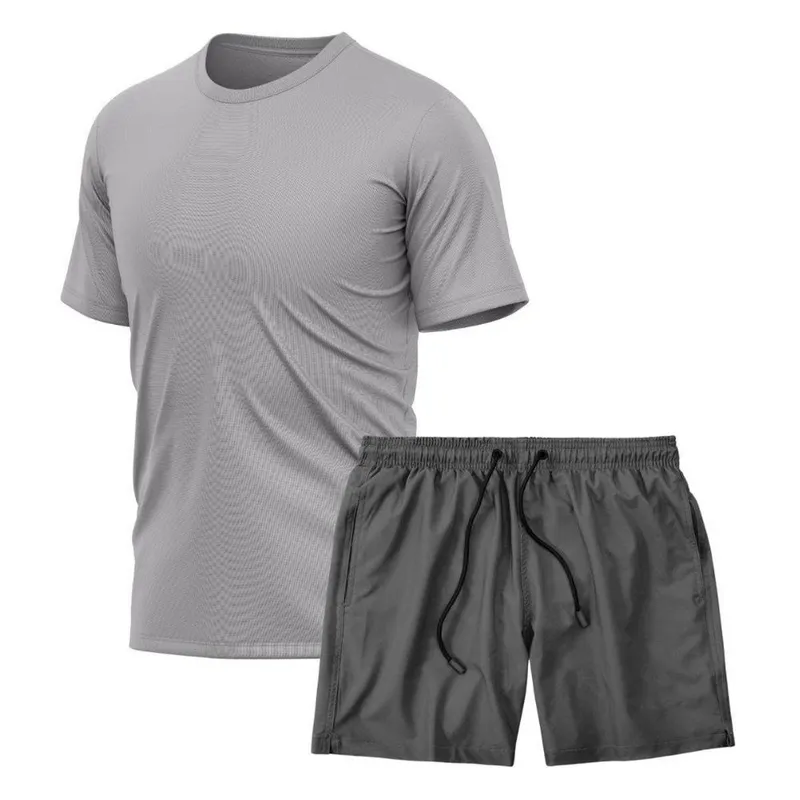 Kit Camiseta Manga Curta Dry Cinza + Short Tactel Academia Caminhada Gênero:Homem;Tamanho:P;Cor: