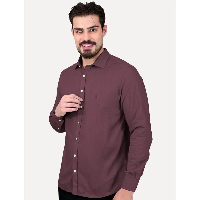 Camisa Dudalina Masculina Slim Fit Superfine Cotton Vinho