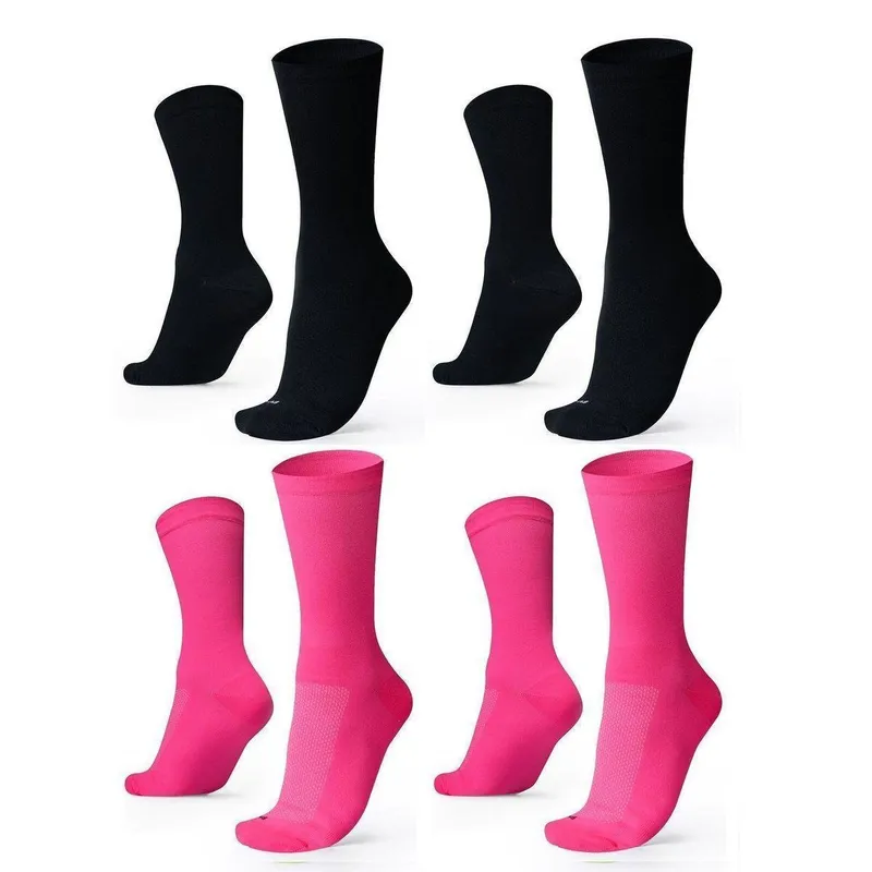 Kit 04 Pares Meia De Corrida Lisas B.V. PRETO/ROSA 36-42