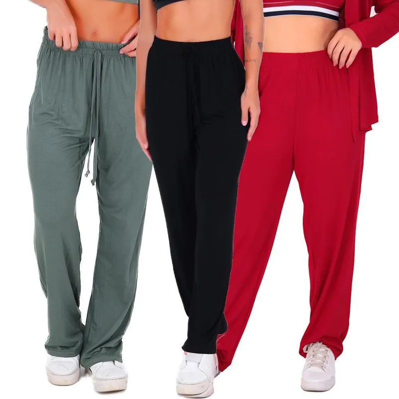Kit 3 Calças de Yoga de Viscose Soltinha Pilates