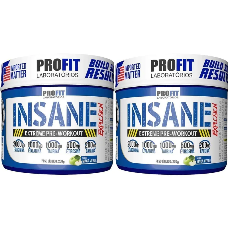 Kit 2X Insane Explosion Extreme Pre-Workout - 200g Maçã Verde - Profit