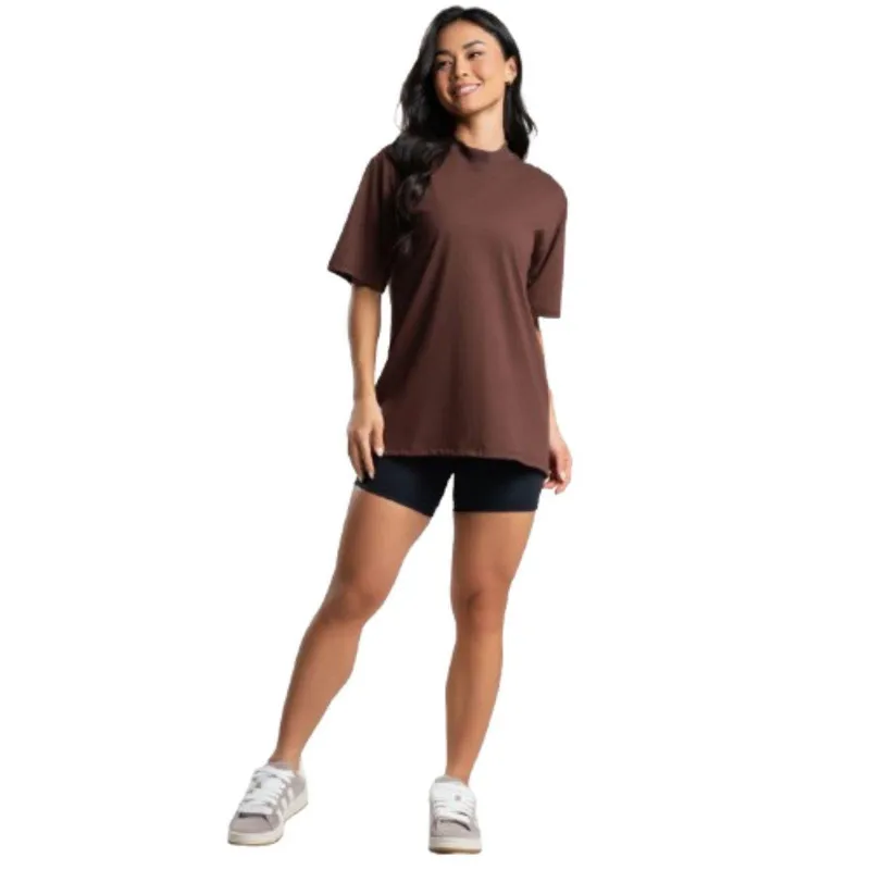 Blusa Max T-Shirt Fitness Algodão Vekyo Gola Alta Roupa Básico Para Treino Moda Academia
