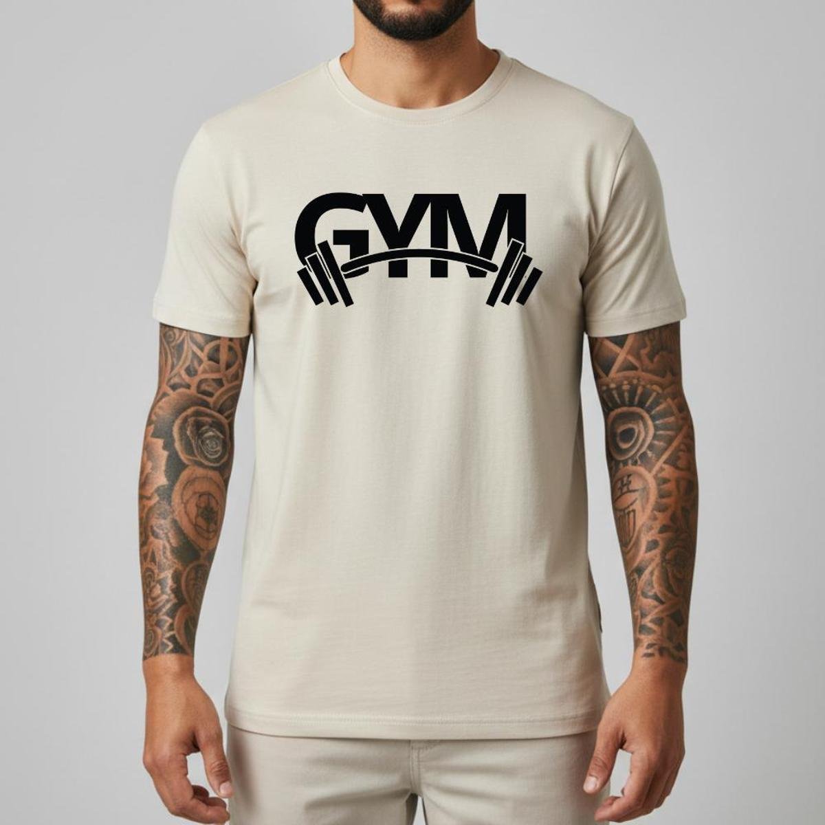 Camiseta Masculina Vestuário Premium Fio 30.1 Penteado Off White Camisa Estilo Minimalista Academia