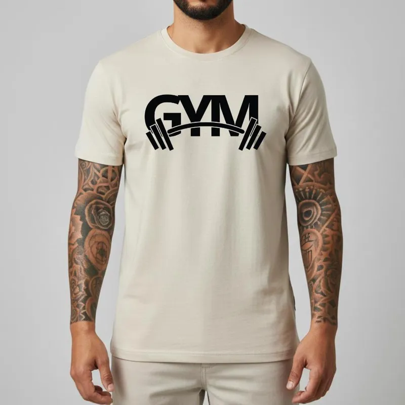 Camiseta Masculina Vestuário Premium Fio 30.1 Penteado Off White Camisa Estilo Minimalista Academia