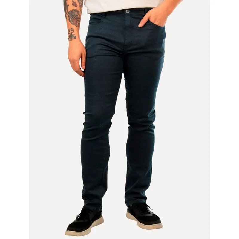 Calça Dudalina Jeans Masculina Slim Acetinada Escura