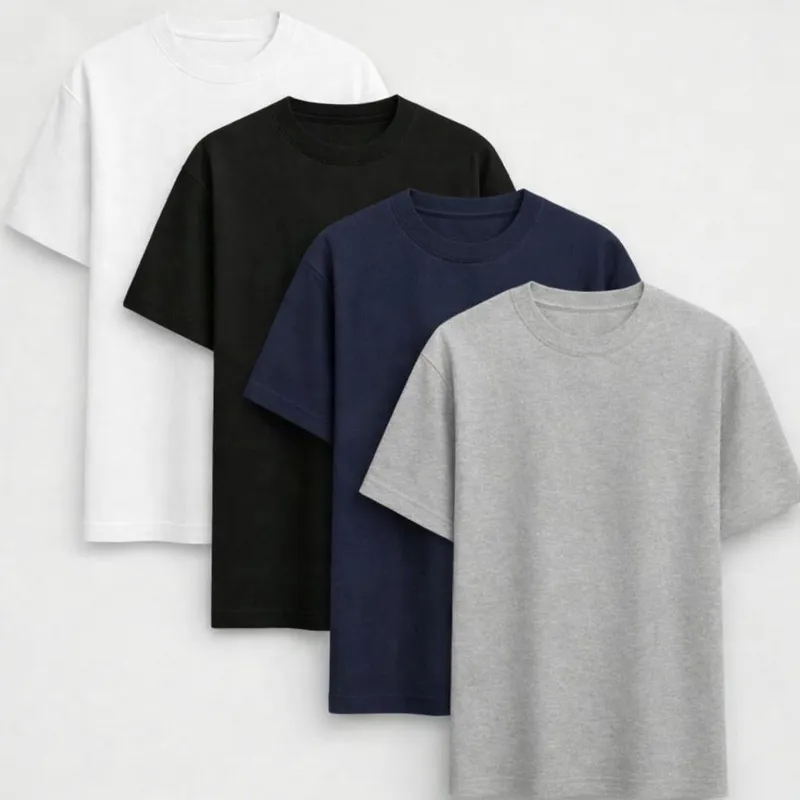 Kit 4 Camisetas Lisa 100 Algodão Masculina Comfort Premium