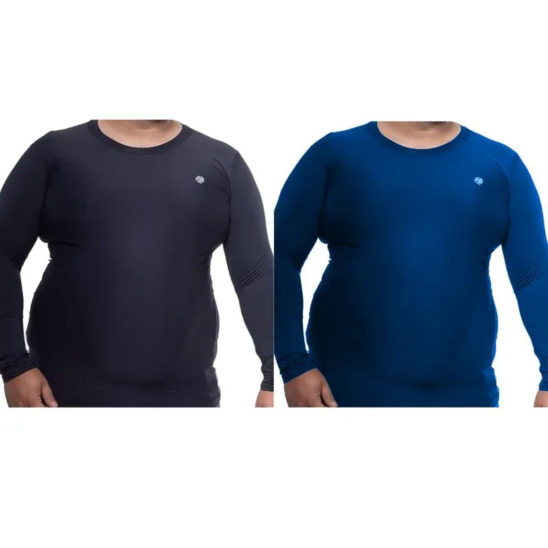 Kit 2 Camisa Masculina Térmica Plus Size Proteção Uv50 Manga Longa