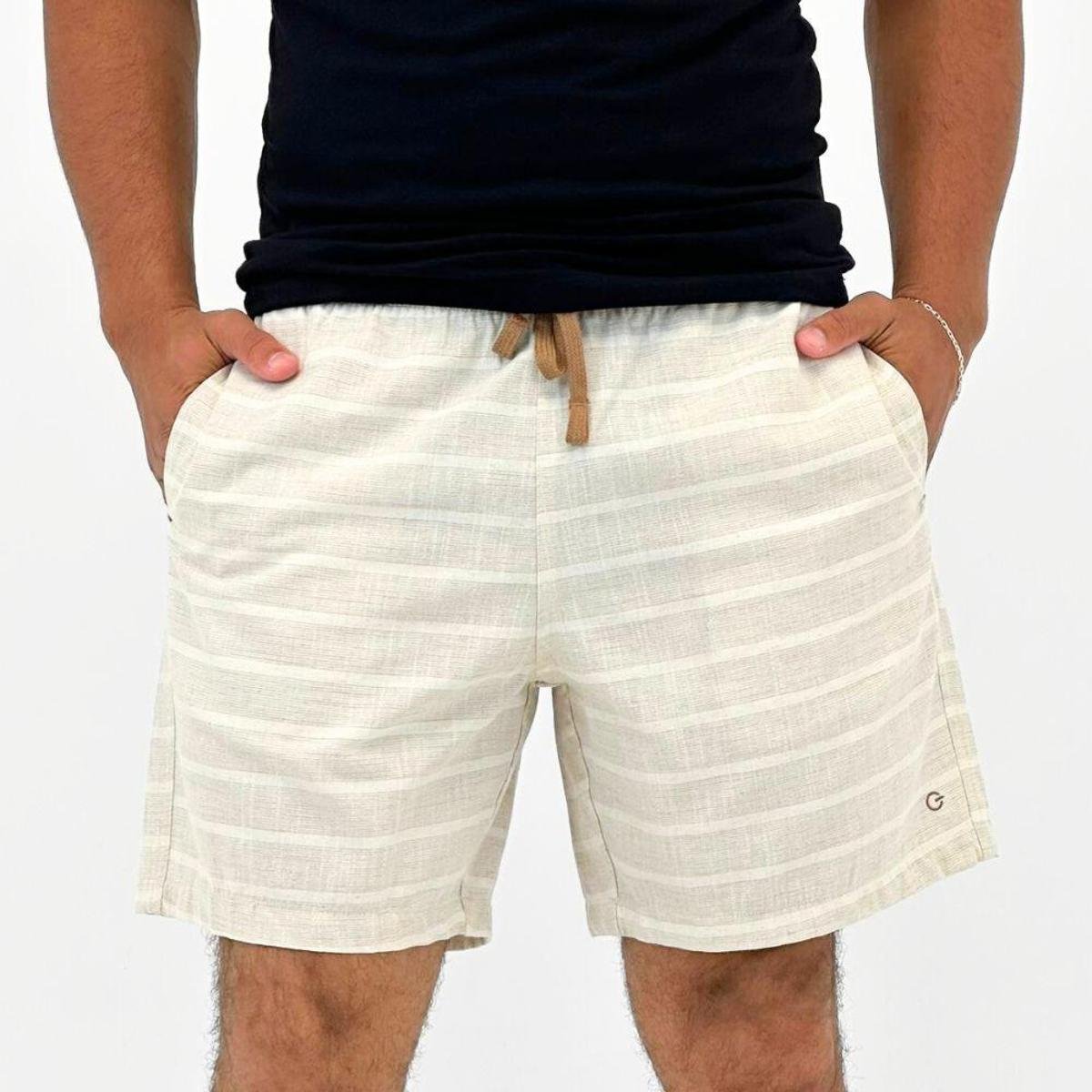 Shorts Guilherme Soul Listrado em Tecido Masculino
