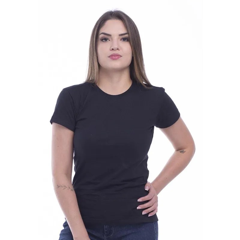 Camiseta Baby Look Feminina Lisa 100% Algodão Fio 30.1 Macia e Leve