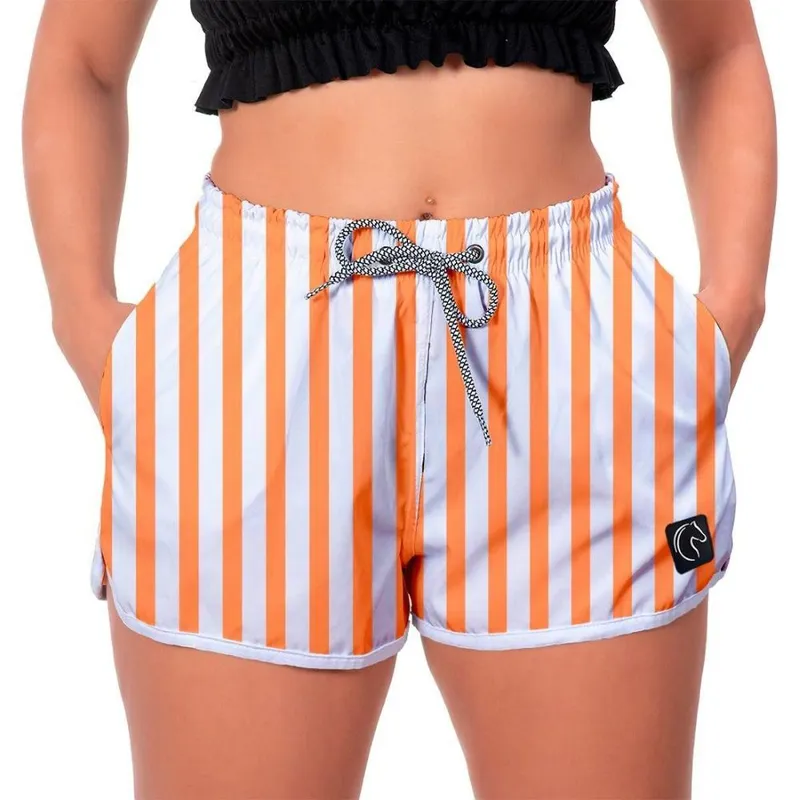 Short Confortável Praia Esporte Feminino Academia Bolsos