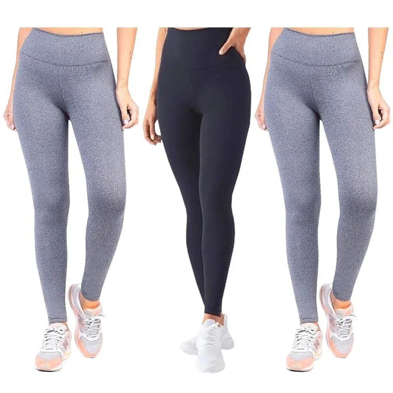Kit 3 Calça Legging Academia Caminhada Feminina Lisa Sem Transparência Levanta Bubum Moda fitness