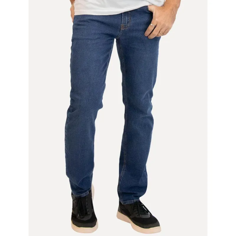 Calça Calvin Klein Jeans Masculina Slim 5 Pockets Azul Marinho