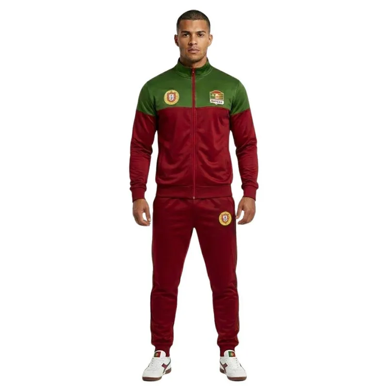 Agasalho Conjunto Portugal Seleção Jaqueta Calça Vinho/Verde Copa