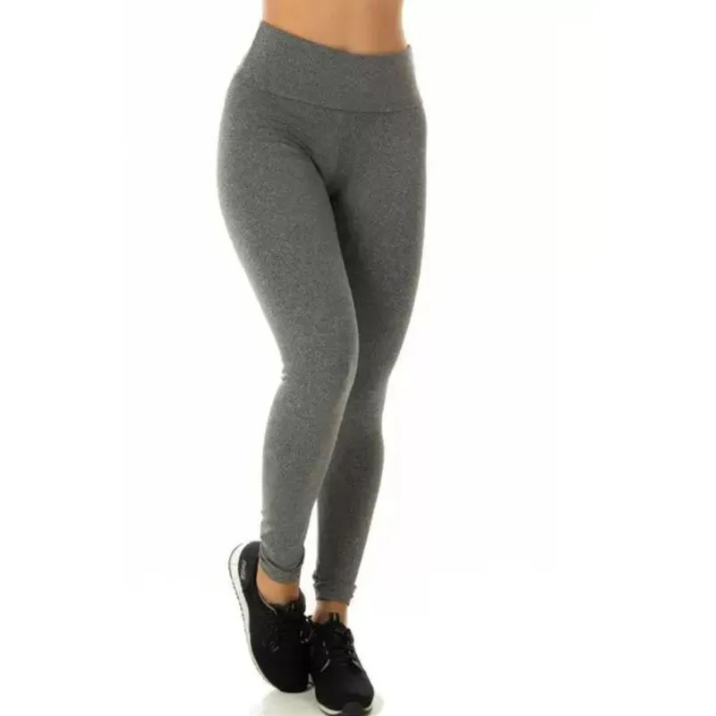 Calça Legging Flanelada Cós Alto