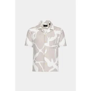 Camisa Aramis Regular Manga Curta Infantil Caqui Branco