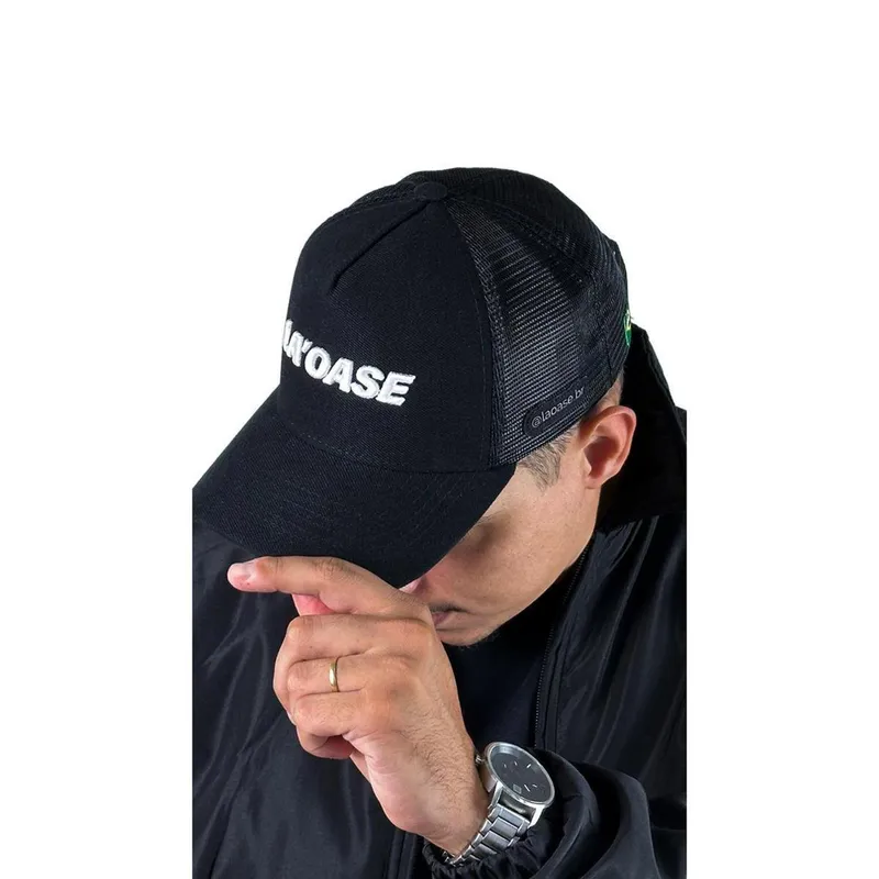 Boné Trucker Aba Curva Preto La'Oase