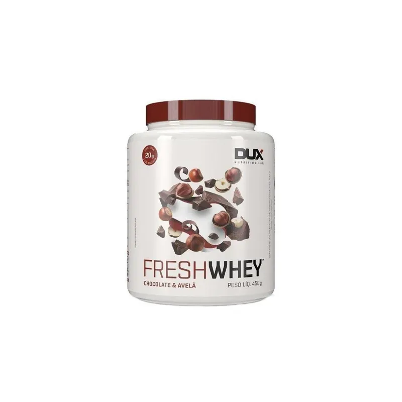 Fresh Whey 3w Conc. Isolado Hidrolisado Chocolate belga e Avela 450g - Dux Nutrition