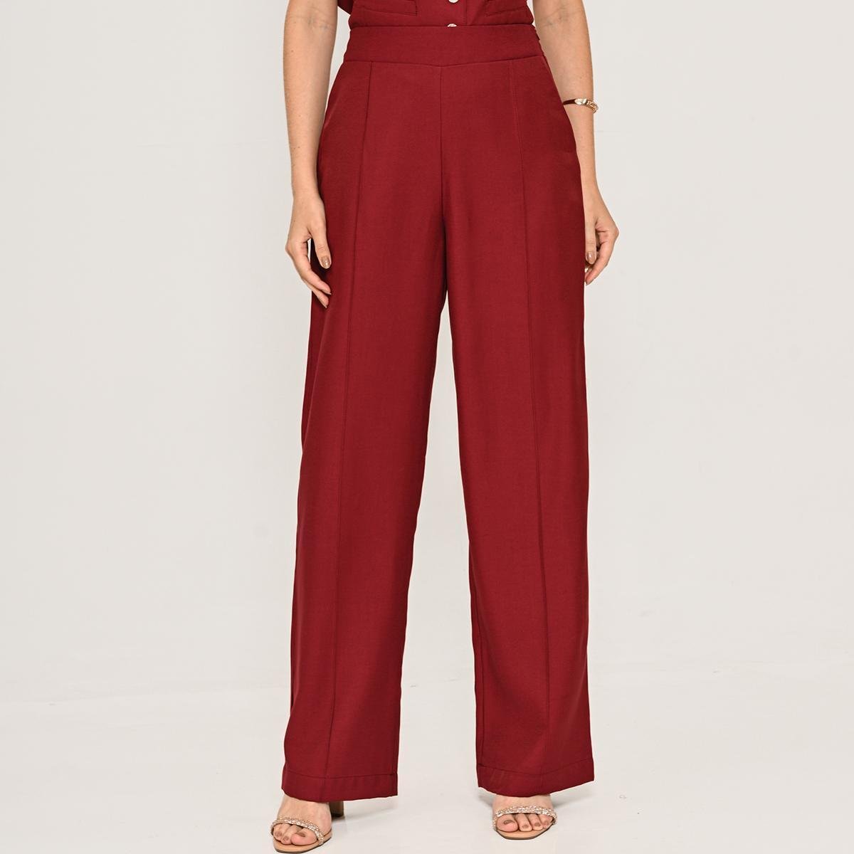 Calça Bisô Alfaiataria Marrant Lisa Vinho