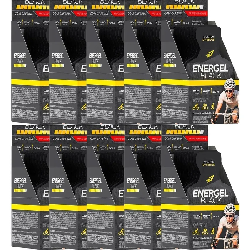 Kit 10X Energel Black - 10 Sachês Frutas Vermelhas - BodyAction